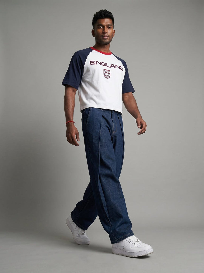 England Retro Football Cropped Tshirt T-Shirts Fugazee 