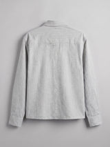 Grey Striped Cropped Full Sleeves Shirt Shirts Fugazee 