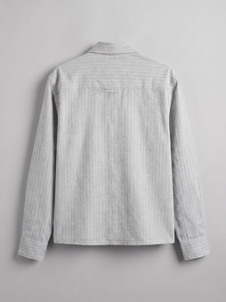 Grey Striped Cropped Full Sleeves Shirt Shirts Fugazee 