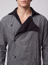 Charcoal Corduroy Dapper Cropped Shirt Shirts Fugazee 