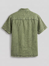 Green Dyed Acid Wash Linen Shirt Shirts Fugazee 