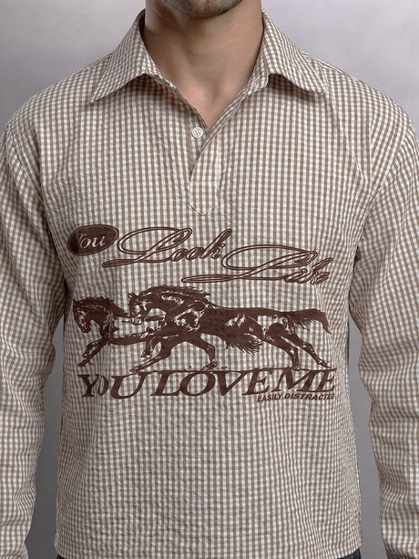 Mahagony Checkered Graphic Quarter Shirt Shirts Fugazee 