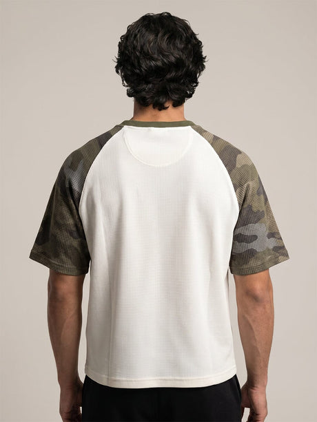 White And Camo Raglan Short Sleeve Tshirt T-Shirts Fugazee 