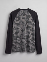 Grey Camo Raglan Waffle Longsleeves Tshirt T-Shirts Fugazee 