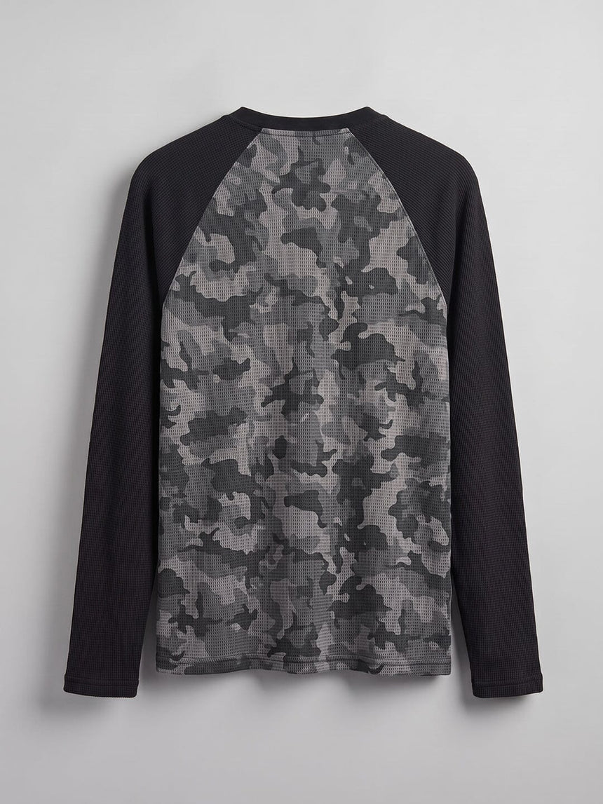 Grey Camo Raglan Waffle Longsleeves Tshirt T-Shirts Fugazee 