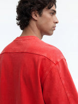 Hibiscus Red Washed Boxy Oversized Tshirt T-Shirts Fugazee 