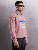 Amber Striped Quarter Cropped Shirt Shirts Fugazee 