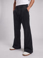 Black Corduroy High Waisted Flared Trousers Trousers Fugazee 
