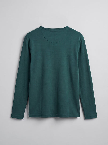 Bottle Green Ribbed Henley Tshirt T-Shirts Fugazee 