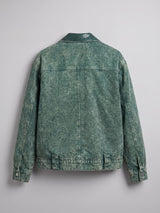 Green Grunge Fireman Clasp Denim Jacket Jackets Fugazee 