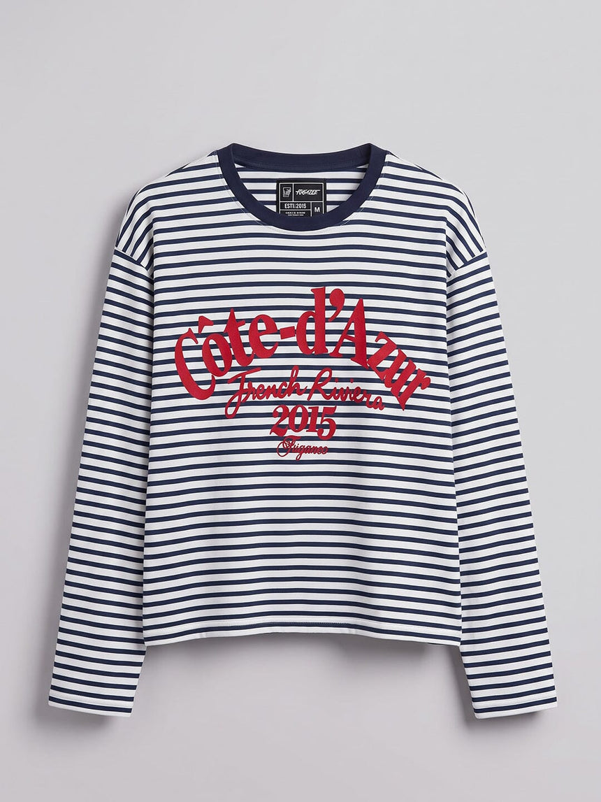 Sailor Striped Graphic Sweatshirt Sweatshirts Fugazee 