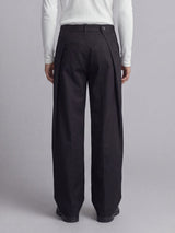 Black Switch-Flip Pleated Trousers Trousers Fugazee 