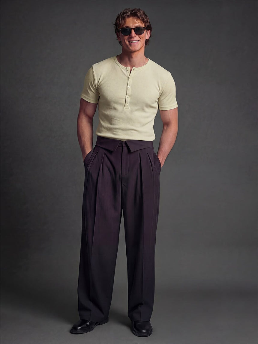 Sage Ribbed Henley Short Sleeves Tshirt T-Shirts Fugazee 