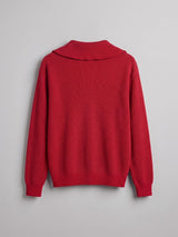 Red Heavy Knit Polo Sweater Sweaters Fugazee 