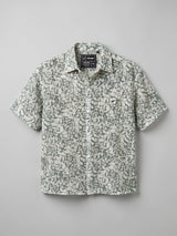 Green Floral Mesh Cropped Shirt Shirts Fugazee 