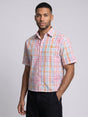 Confetti Checkered Seersucker Cropped Shirt Shirts Fugazee 