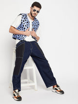 Blue Leopard Quilted Gillet Jackets Fugazee 