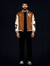 Brown Woollen Letterman Varsity Jacket Jackets Fugazee 