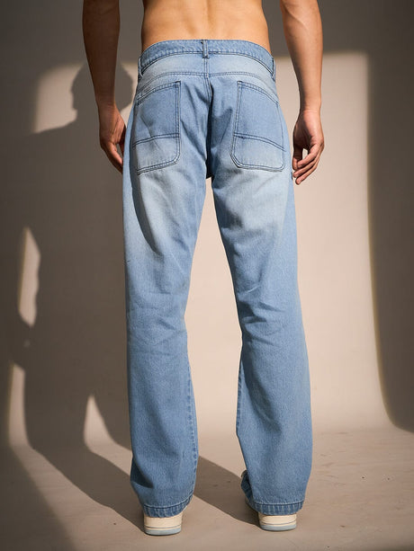 Ice Tint Cherry Blossom Straight Fit Denim Jeans Fugazee 