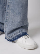 Super Ice Flared Raw Edge Denim Jeans Fugazee 