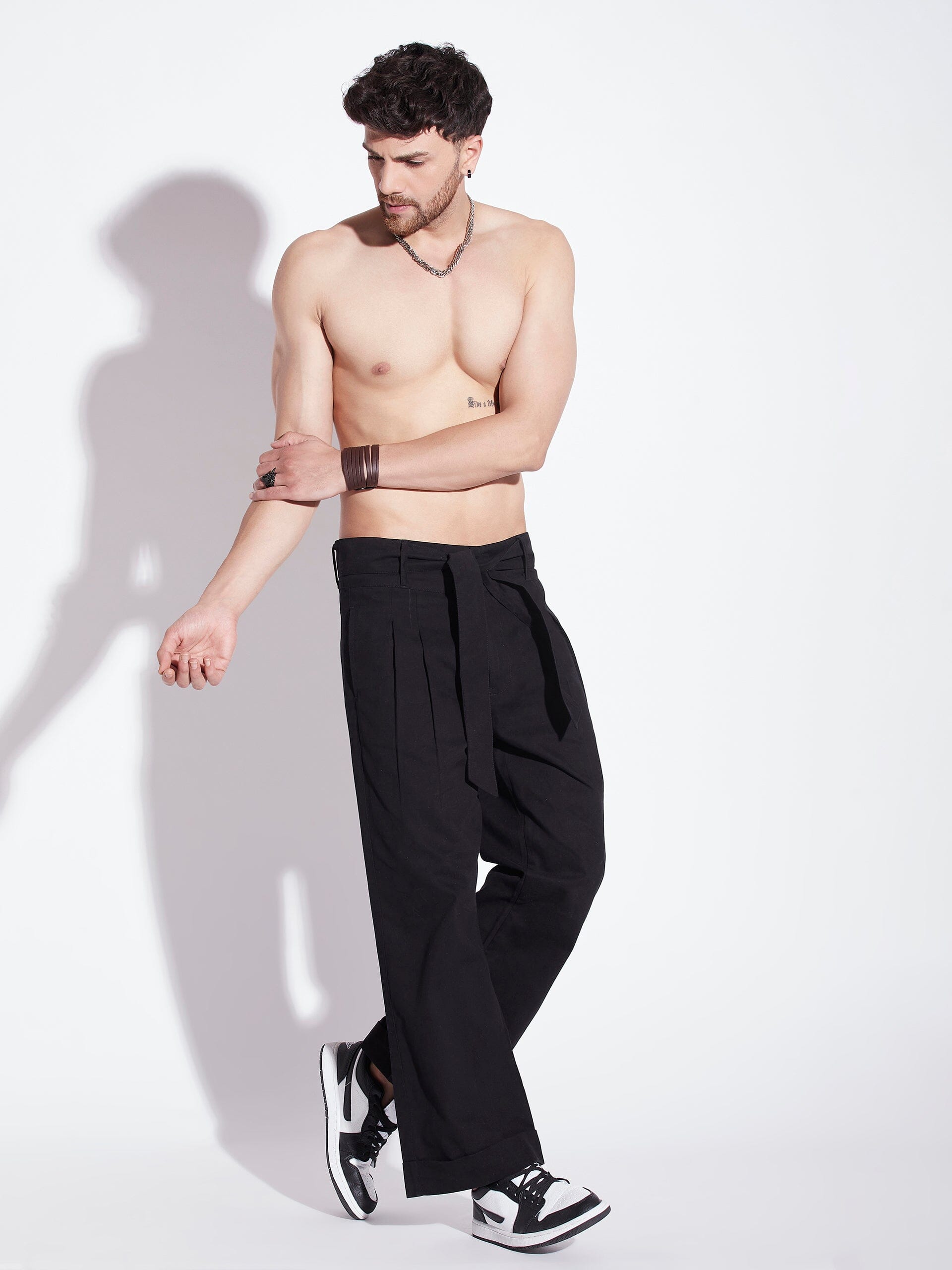 KOREAN WIDE LEG MEN PANTS - Cosmique Studio