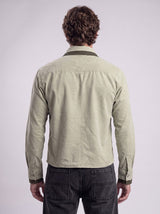 Sage Green Double Collared Cropped Corduroy Shirt Shirts Fugazee 