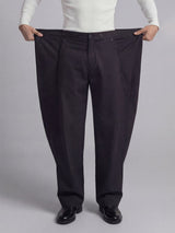 Black Switch-Flip Pleated Trousers Trousers Fugazee 
