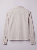 Brown Striped Seersucker Cropped Shirt Shirts Fugazee 