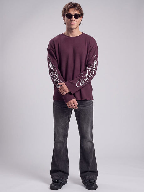 Maroon Cold Blooded Cropped Waffle Tshirt T-Shirts Fugazee 