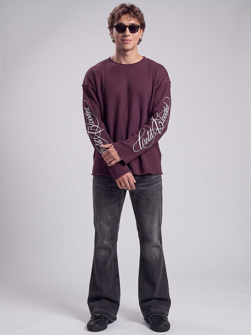 Maroon Cold Blooded Cropped Waffle Tshirt T-Shirts Fugazee 