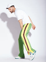 Bright Green Mesh Boot Cut Trackpant