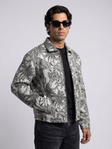 Ecru Tiger Tapersty Cropped Harrington Jacket Jackets Fugazee 