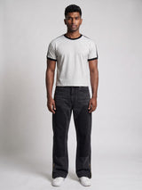 Grey Melange Taped Ringer Tshirt T-Shirts Fugazee 