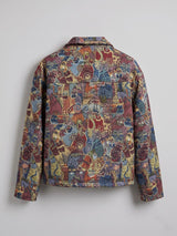 Abstract Tapestry Cropped Harrington Jacket Jackets Fugazee 