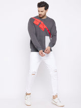 Charcoal Contrast Patch Pocket Sweatshirt Sweatshirts Fugazee 