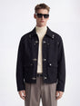 Black Cotton Twill Fireman Clasp Jacket