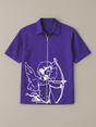 Purple Cupid Graphic Zipped Shirt Shirts Fugazee 