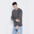 Charcoal Elbow Zipped Sweatshirt Sweatshirts Fugazee 