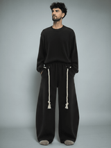 Black Urban Knot Barrel Fit Trackpants Trackpants Fugazee 