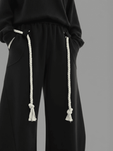 Black Urban Knot Barrel Fit Trackpants Trackpants Fugazee 