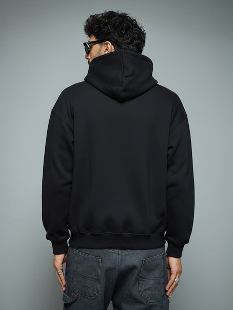 Black Tropical Tiger Embroidered Hoodie Sweatshirts Fugazee 