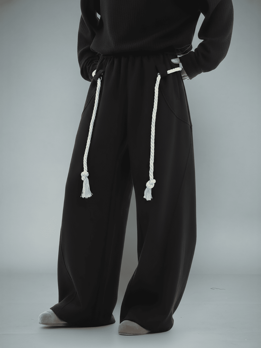 Black Urban Knot Barrel Fit Trackpants Trackpants Fugazee 