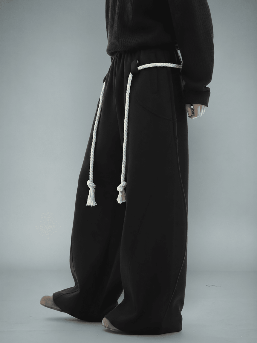 Black Urban Knot Barrel Fit Trackpants Trackpants Fugazee 