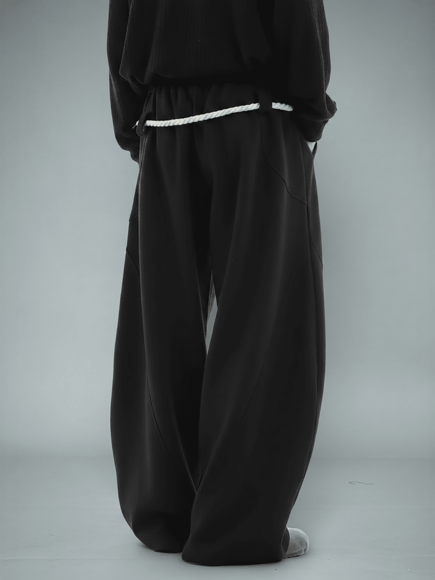 Black Urban Knot Barrel Fit Trackpants Trackpants Fugazee 