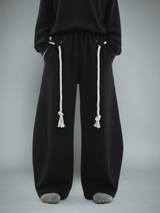 Black Urban Knot Barrel Fit Trackpants Trackpants Fugazee 