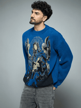 Blue Mohair Mother Mary Knitted Sweater Sweaters Fugazee 