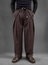 Coffee Brown Korean Pleated Trousers Trousers Fugazee 