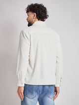 White Palm Embroidery Corduroy Shirt Shirts Fugazee 