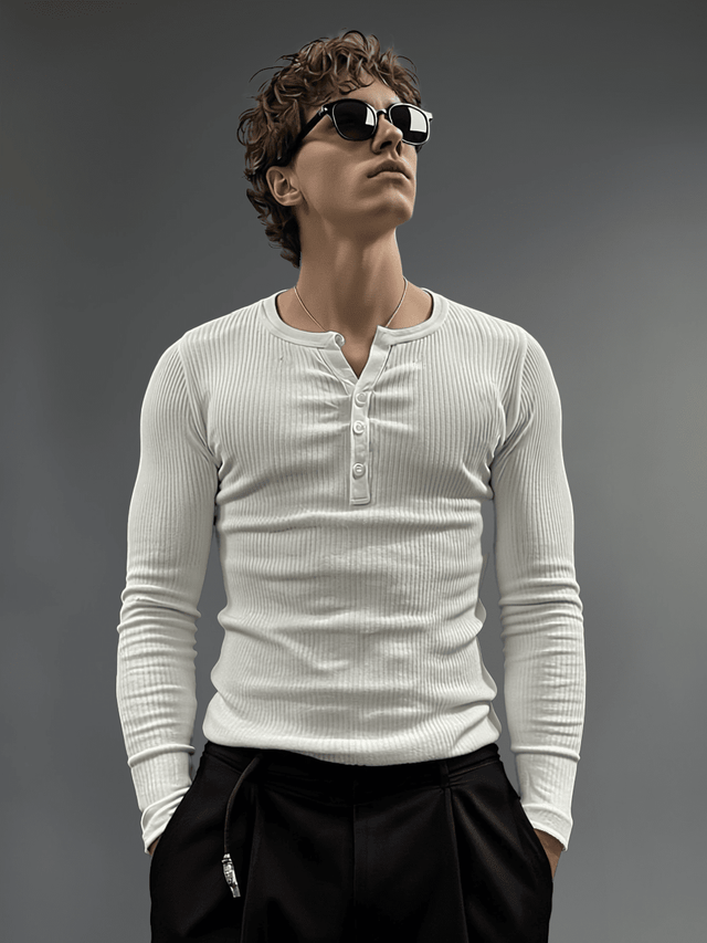 Off-White Ribbed Henley Longsleeves Tshirt T-Shirts Fugazee 