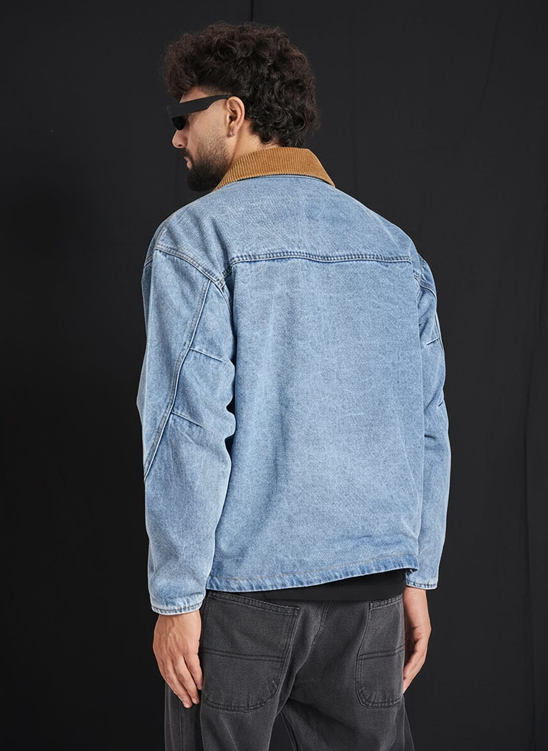 Ice Lineart Embriodery Harrington Denim Jacket | Buy Men Jacket